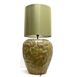 Lampa ceramiczna oliwkowa z abażurem 92cm